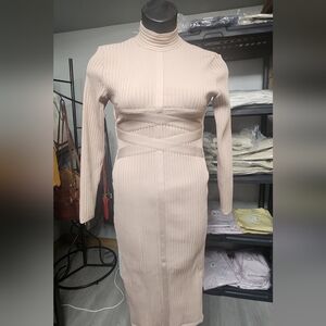 NWOT Cream Bodycon BANDADGE Dress